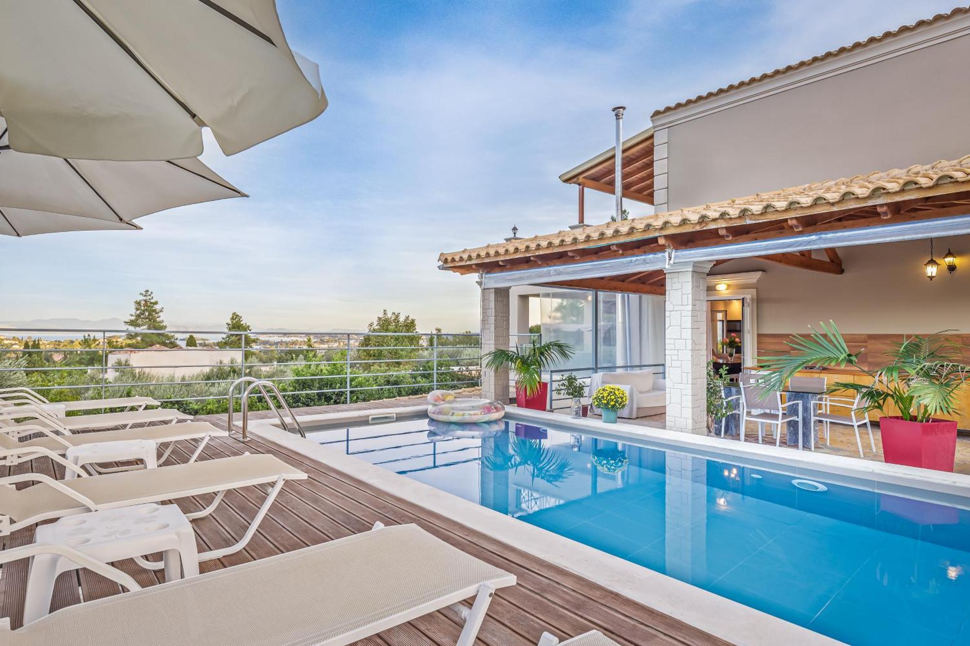 Villa Olivia Corfu - Amazing Sea-View 3 Bedroom Villa With A Pool Gazatika ภายนอก รูปภาพ